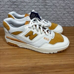 New Balance 550 Mens Size 10 Suede Toe Pack White Orange Sneakers BB550LEA